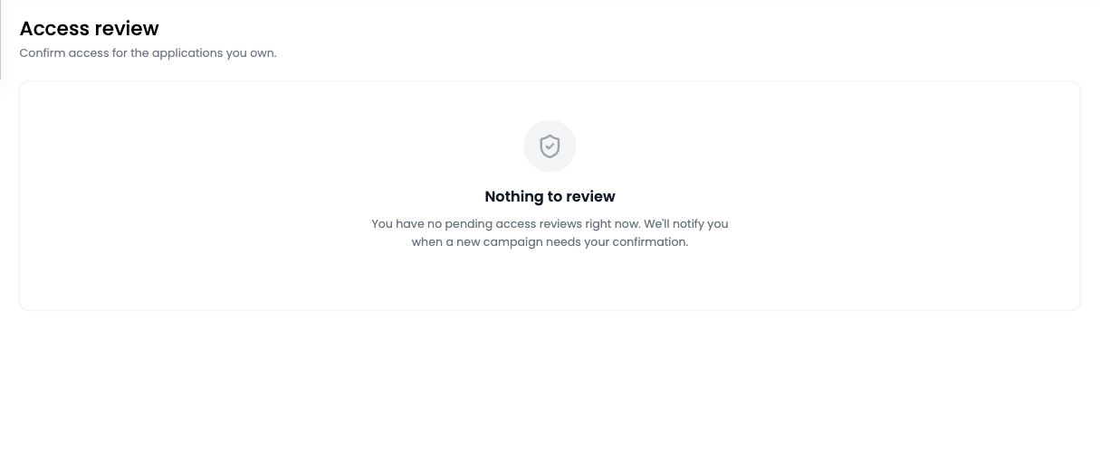Access Reviewer My Reviews page